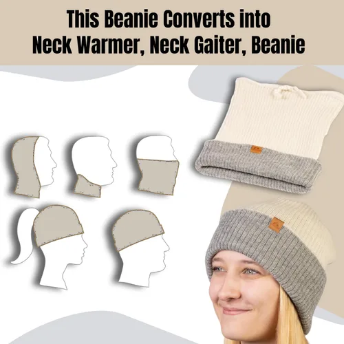 Miniatura 19 de Baby Alpaca Neck Warmer, Unisex Winter Warmer Hat, Neck Gaiter Scarf