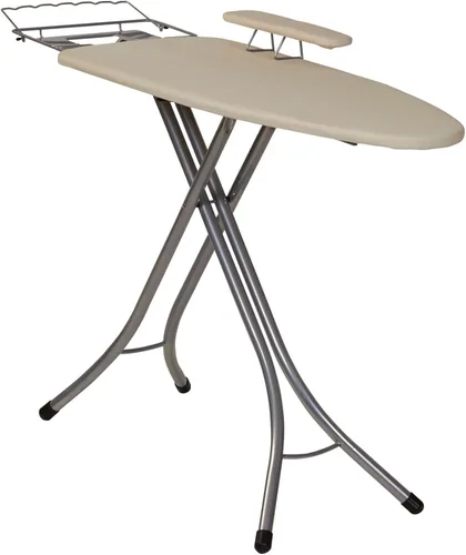 Miniatura 17 de Household Essentials Tabla de planchar Mega, 4 patas, parte superior de acero, estación de planchado resistente al calor con almohadilla de fibra