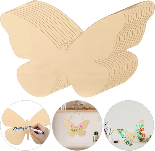 Miniatura 18 de Anglechic 12 paquetes de 30 centímetros de rebanadas de madera sin acabar con forma de ancla en blanco para manualidades, adornos