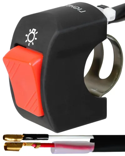 Miniatura 18 de Belinous Interruptor de manillar de 7/8 pulgadas para motocicleta, ATV, etc., interruptor de palanca de motocicleta impermeable para luces