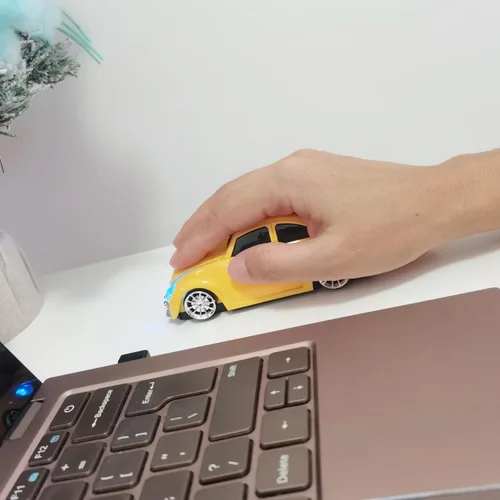 Miniatura 8 de Ratón inalámbrico para automóvil, divertido ratón en forma de automóvil de 2.4 GHz, ratón óptico inalámbrico para computadora, PC, portátil