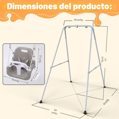 Miniatura 7 de Taleco Gear 2 en 1 columpio para niños pequeños y saltarín, juego de columpio para interior/exterior, saltarines y rebotadores para bebés, fácil