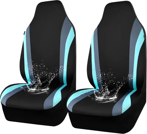 CAR PASS AquaShield - Fundas de asiento de automóvil impermeables de neopreno solo para asientos delanteros, fundas de asiento de cubo de respaldo