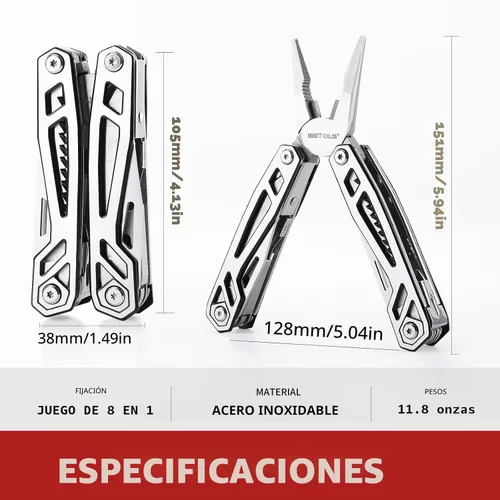 Miniatura 9 de Multiherramienta con navaja de bolsillo, regalos de cumpleaños para hombres, mujeres, mamá, papá, WETOLS 21 en 1, alicates de acero inoxidable