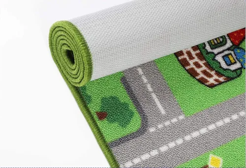Miniatura 3 de HUAHOO Alfombra de juegos para niños, alfombra de coche para autos de juguete y trenes, tapete de juego antideslizante para sala de juegos y aula