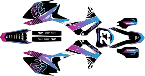 Miniatura 6 de Kit de gráficos para Honda CRF250R (2014-2017) Serie FH Lime 16 Mil-Dirt Pit Bike Calcomanías de motocicleta, calcomanías de carreras de motocross
