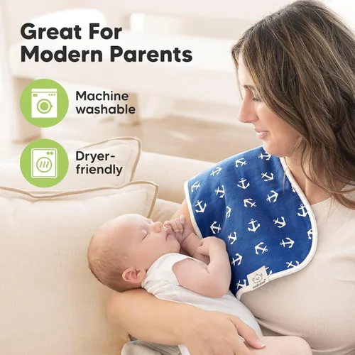 Miniatura 7 de Paños orgánicos para bebés, niños y niñas, paquete de 5, ultra absorbente, paño para eructar, ropa para recién nacidos, toalla para la leche, babero