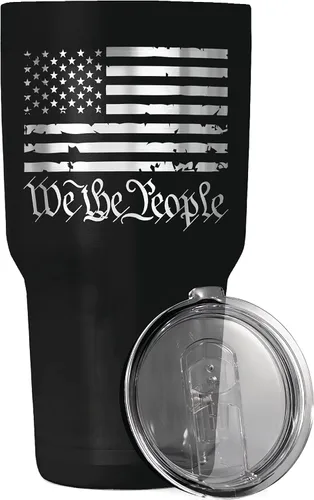 Miniatura 17 de Gadsden Flag Don't Tread on Me - Vaso patriótico de 30 onzas, taza de viaje con la bandera estadounidense, taza de café patriótica, doble