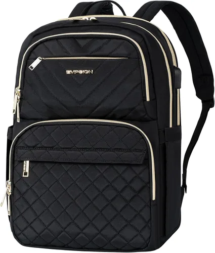 Miniatura 9 de EMPSIGN Mochila de viaje de mano para mujeres y hombres, mochila grande de 17 pulgadas para laptop con puerto USB, equipaje de mano aprobado por