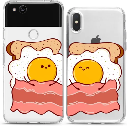 Miniatura 8 de Fundas a juego para parejas compatibles con iPhone 16 15 14 13 12 11 Pro Max Mini Xs X 6s 8 Plus 7+ Xr 10 SE 5 pares de amigos, hojas lindas, gato