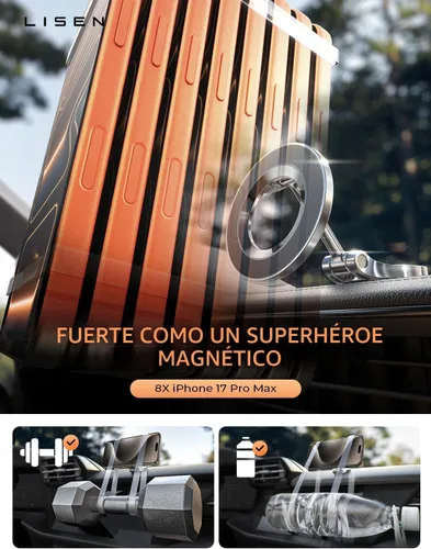 Miniatura 4 de LISEN Soporte de coche MagSafe para iPhone 17 Pro Max, soporte de teléfono ultra magnético para tablero de automóvil, accesorios de automóvil