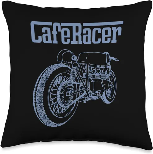 Cafe Racer Biker Men Women Adult Teens Boys Girls Kids Youth Throw Pillow