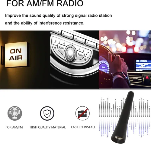 Miniatura 3 de Anina Mástil de antena rechoncha de 2.5 pulgadas compatible con Mini Cooper 1998-2019 BMW Z3/Z4/128i VW Polo/Golf AM/FM Antena de radio a prueba