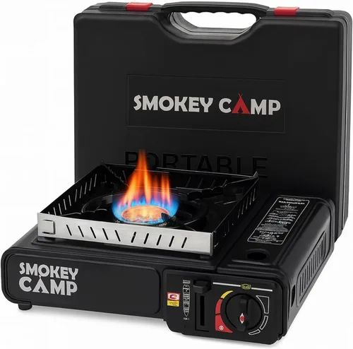 Miniatura 9 de Estufa de campamento de 3500 W, estufa de campamento resistente al viento con funda de transporte de encendido piezoeléctrico y 2 adaptadores