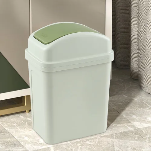 Miniatura 7 de Bote de basura de 1.8 galones con tapa giratoria, cubo de basura de plástico de 7 L (verde), F