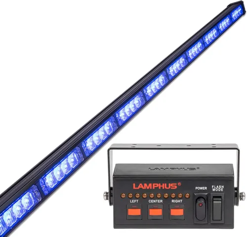 Miniatura 14 de LAMPHUS SolarBlast SBLS104 barra de luces LED de alerta de emergencia e indicación de tránsito, 47 pulgadas, 40 W - ÁMBAR AZUL, ámbar / blanco
