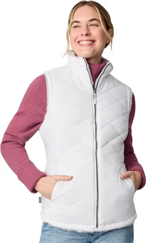 Miniatura 9 de Free Country Chaleco reversible acolchado de forro polar sherpa ligero con bolsillos con cremallera, chaleco de invierno para damas-Cirrus