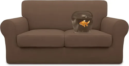 Miniatura 13 de Easy-Going Funda de sofá 100% impermeable doble de 3 piezas, elástica, suave, para perros, para sofá de 2 cojines separados, protector de muebles a