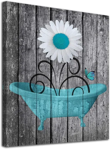 Miniatura 12 de NINEASO Arte de pared con flores abstractas, cuadros de lienzo de flores rústicas para dormitorio, baño, decoración de pared, impresiones modernas