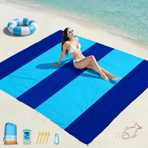 Miniatura 145 de Famstar Beach Blanket Oversized Extra Large 78"X81"/10'X9',Waterproof Sandproof Beach Blanket 2-8 Adults Lightweight Durable for Travel Camping