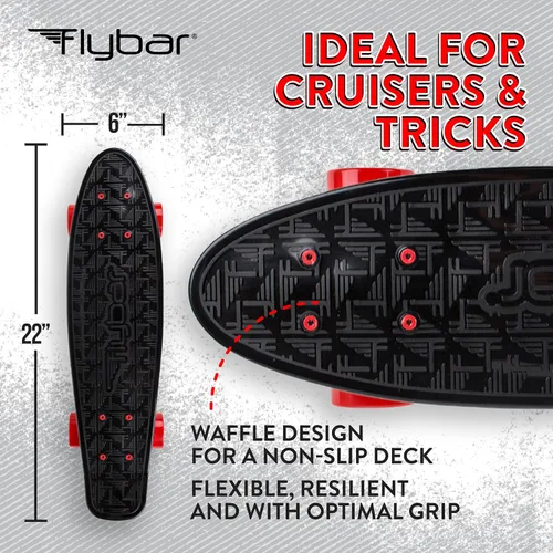 Miniatura 6 de Flybar - Patineta de 22 pulgadas para niños – Patinetas Mini Cruiser para niños de 6 a 12 años, juguetes para exteriores, ligera, duradera, cubierta