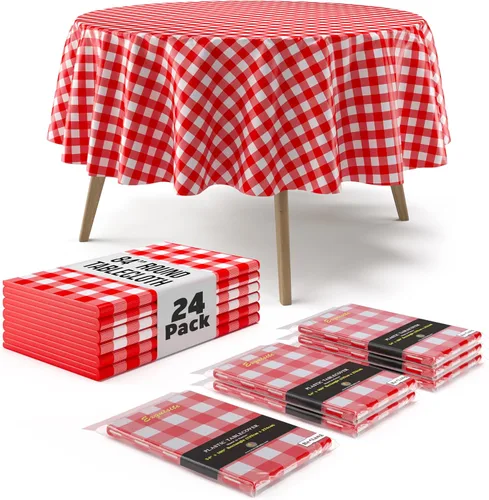 Miniatura 8 de Exquisite Cubierta de Mesa para Picnic - Paquete de 6 Manteles Premium Rectangulares de Plástico - Cubierta de Mesa para BBQ a Cuadros Negro