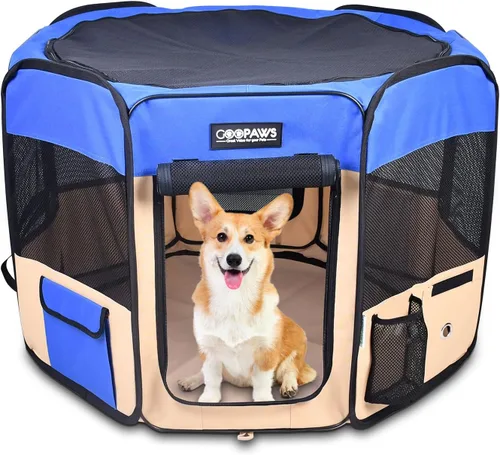 Miniatura 16 de JESPET - Parque de juegos para perros de 36 pulgadas, 45 pulgadas y 61 pulgadas portátil para perros con bolsa de transporte para cachorros, gatos