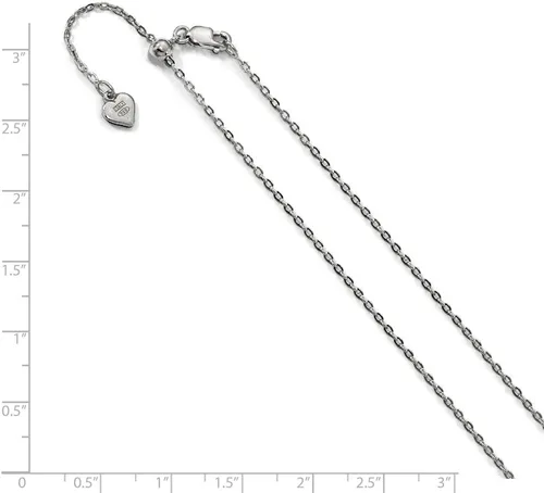 Miniatura 2 de The Black Bow Collar de cadena de cable sólido ajustable de plata esterlina chapada en rodio de 0.059 in