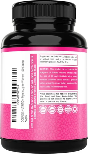 Miniatura 3 de Cápsulas de inositol (mio-inositol) (1000 mg por porción, 120 cápsulas), suplemento de mio-inositol para mujeres, apoyo al equilibrio hormonal