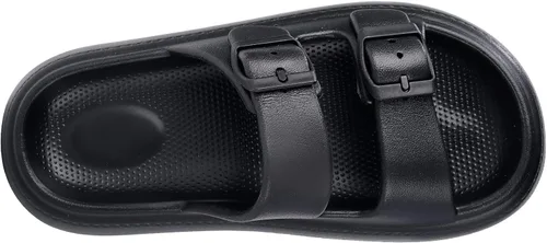 Miniatura 3 de KVbabby Sandalias de nube para niños, doble hebilla ajustable, sandalias para niñas y niños, suela gruesa, cojín de ducha antideslizante