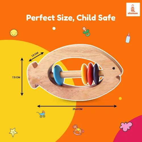 Miniatura 4 de Shumee Anillos y mordedores de madera para bebés Juguete sensorial 100% seguro, natural y ecológico Más de 6 meses