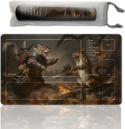 Miniatura 18 de MTG - Tapete de juego de operaciones auxiliares para MTG TCG, tapete de juego de 24 x 14 pulgadas, tapete de juego entintado con bolsa