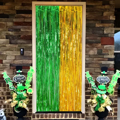 Miniatura 8 de LOLStar Cortinas de flecos de papel de aluminio para el Día de San Patricio, decoraciones de fiesta del día de San Patricio, 2 paquetes de 3.3 x 6.6