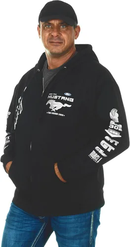 Miniatura 5 de Jh Design - Sudaderas con capucha Ford Mustang para hombre en 5 estilos y cremallera completa