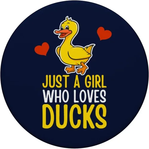 Miniatura 3 de Just a Girl Who Loves Ducks Funny Duck Lover Saying Graphic PopSockets intercambiables PopGrip
