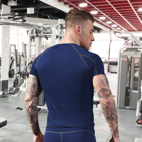 Miniatura 4 de WRAGCFM Men's Compression Shirts Short Sleeve Athletic Workout Undershirts Quick Dry Base Layer Sports T-Shirts Running Tops