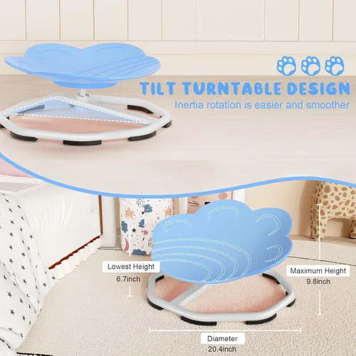 Miniatura 2 de Qusases Sillas Giratorias Sensoriales para Niños, Silla Giratoria para Niños Autistas, Juguetes Sensoriales de Sentarse y Girar, Entrenamiento