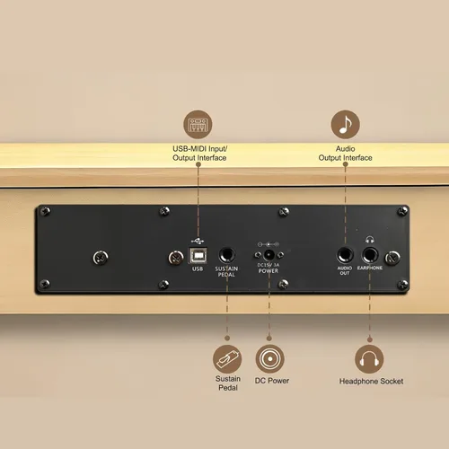 Miniatura 9 de Teclado de piano con peso de 88 teclas con soporte de madera maciza, piano de teclado eléctrico para el hogar para adultos y principiantes, incluye