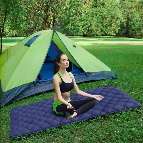 Miniatura 5 de Cubrecolchón de espuma acolchada, antideslizante, súper suave y cómodo, de 75"x30", almohadilla para dormir fresca para catre de campamento/litera