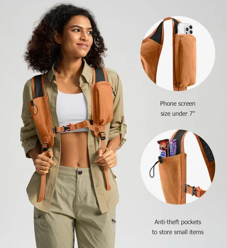 Miniatura 4 de Uselike - Mochila pequeña de 10L para senderismo, mochila de viaje de día, ligera y plegable, para mujeres y hombres (naranja)