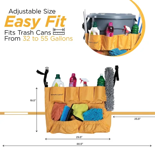 Miniatura 6 de Bolsa Caddy para Cubo de Basura Se ajusta a cubos de 32-55 galones Compatible con Brute y Uline Vinilo resistente Delantal para contenedor