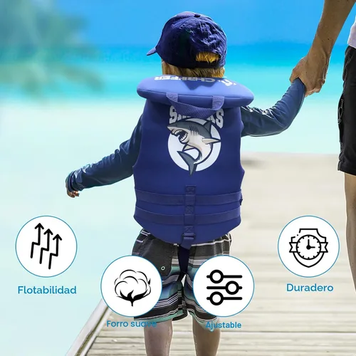 Miniatura 2 de Chriffer Chaleco de natación para niños de 20 a 70 libras, cremallera fácil de poner y quitar, chaquetas de natación para 2, 3, 4, 5, 6, 7, 8 años