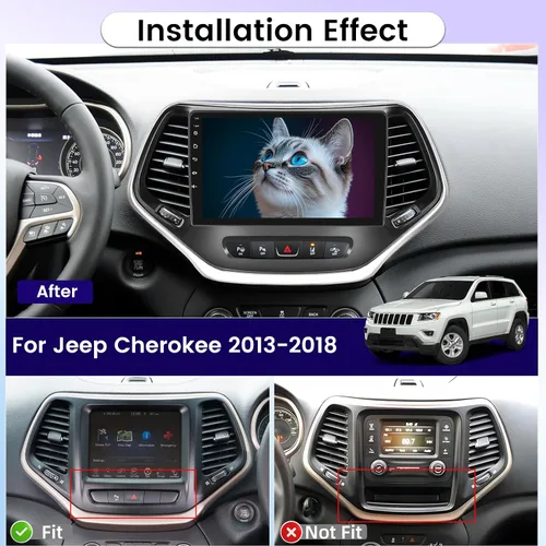 Miniatura 2 de [8 Core 4+64G] Radio de coche para Jeep Cherokee 2013-2018 con Carplay inalámbrico y Android Auto - Pantalla táctil IPS de 10 pulgadas Android