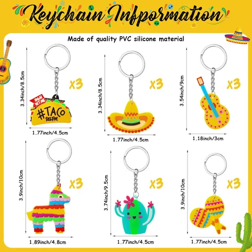 Miniatura 2 de Sureio 54 llaveros mexicanos para fiestas, regalos de devolución de fiesta, letras de agradecimiento escritas a mano, regalos de fiesta de cinco