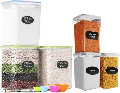 Miniatura 9 de Chef's Path - Grandes contenedores herméticos de almacenamiento de alimentos con tapas, paquete de 6, 3 piezas de 6.5 L y 3 piezas de 5.2 L