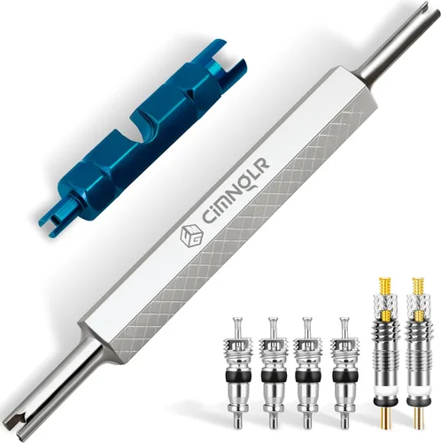 Miniatura 8 de Kit de herramientas de extracción de vástago de válvula de neumático, incluye herramienta de extracción de núcleo de válvula Presta mejorada