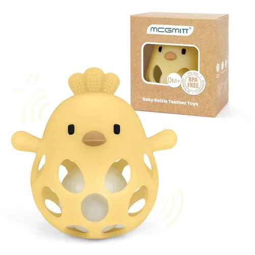 Miniatura 10 de MCGMITT Mordedores para bebés 3-6 meses, sonajas de silicona de fácil agarre para bebés 0-6 meses, juguetes Montessori para bebés sin BPA no tóxicos
