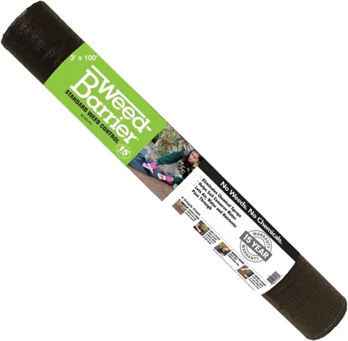 Miniatura 5 de Rocky Mountain Goods Tela de barrera contra malas hierbas, gruesa y resistente de 15 años, color negro, para jardín, macizos de flores, árboles