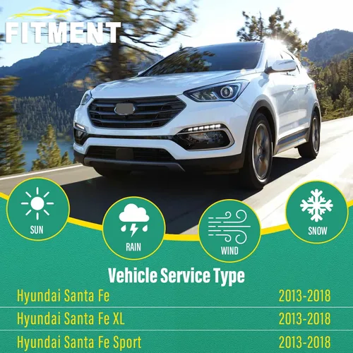 Miniatura 2 de Escobillas limpiaparabrisas de repuesto de 26 pulgadas, 14 pulgadas y 13 pulgadas para Hyundai Santa Fe 2013, 2014, 2015, 2016, 2017, 2018, Hyundai