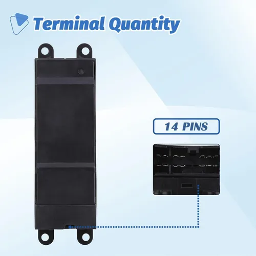Miniatura 4 de Interruptor Principal de Ventana Botón de Control de Energía de Puerta Lado Izquierdo Delantero del Conductor Compatible con Nissan